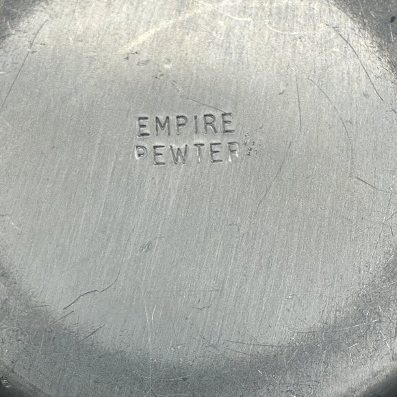 Vintage Empire Pewter Creamer & Sugar Bowl Marked Old Mark USA Primitive - Picture 9 of 16